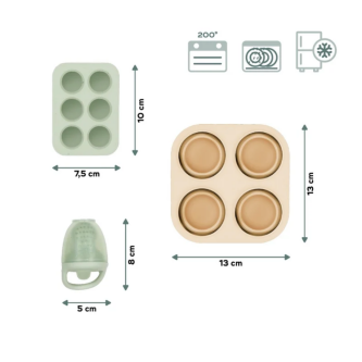 Set recipiente Babymoov din silicon si feeder pentru bebelusi
