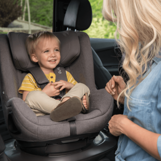 Scaun auto pentru copii Nuna TODL next rotativ i-Size Granite, 40-105 cm, testat ADAC si testat Suplimentar la impact lateral, frontal si din spate