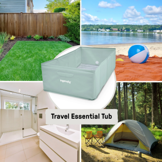 Cadita pliabila pentru calatorii Ingenuity Tuckaway Travel Tub Sage