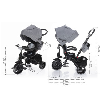 ZOPA - Tricicleta 6 moduri de utilizare Citi Trike Foggy Grey