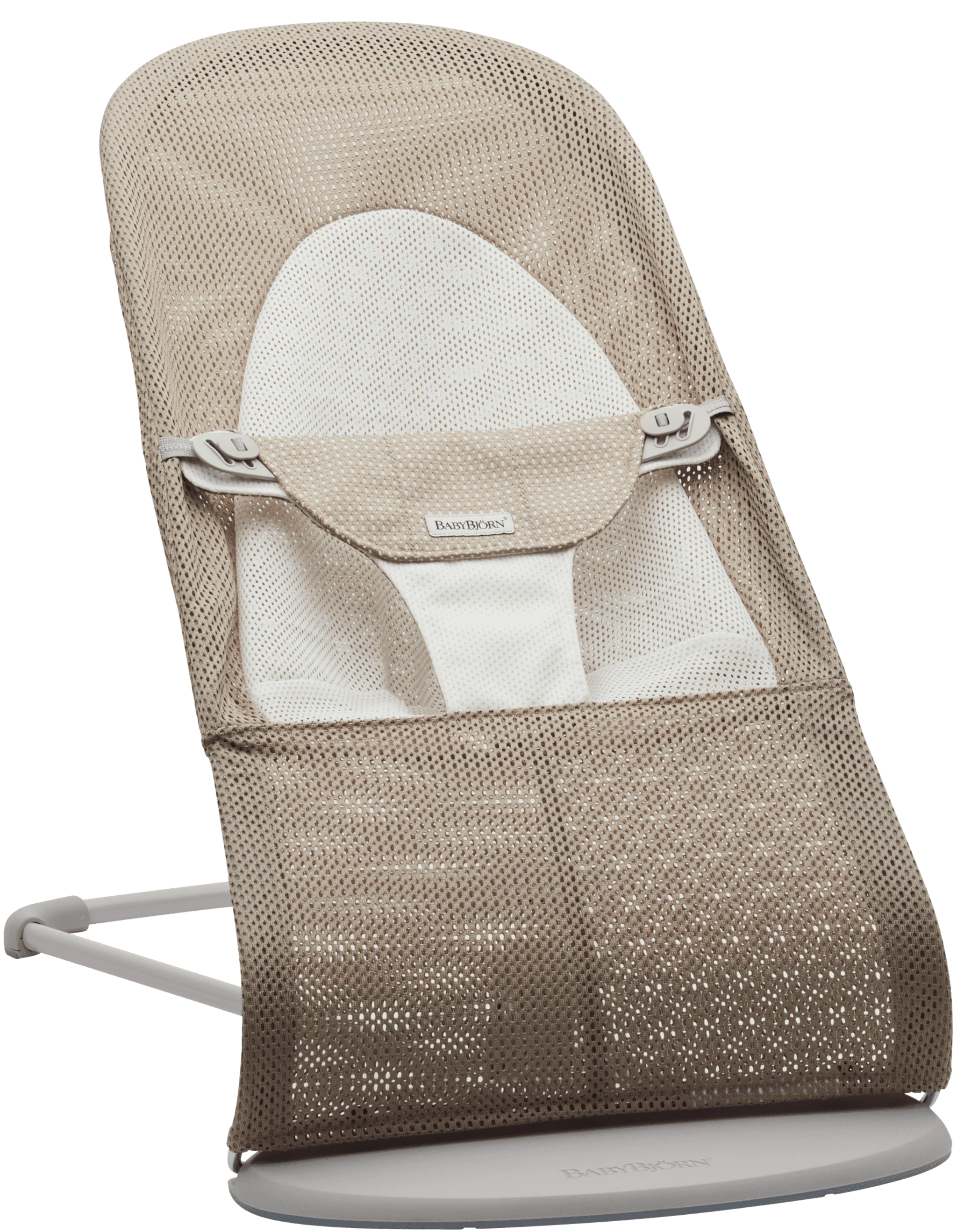 Balansoar din Mesh pentru copii BabyBjorn Balance Soft, Grey Beige/White