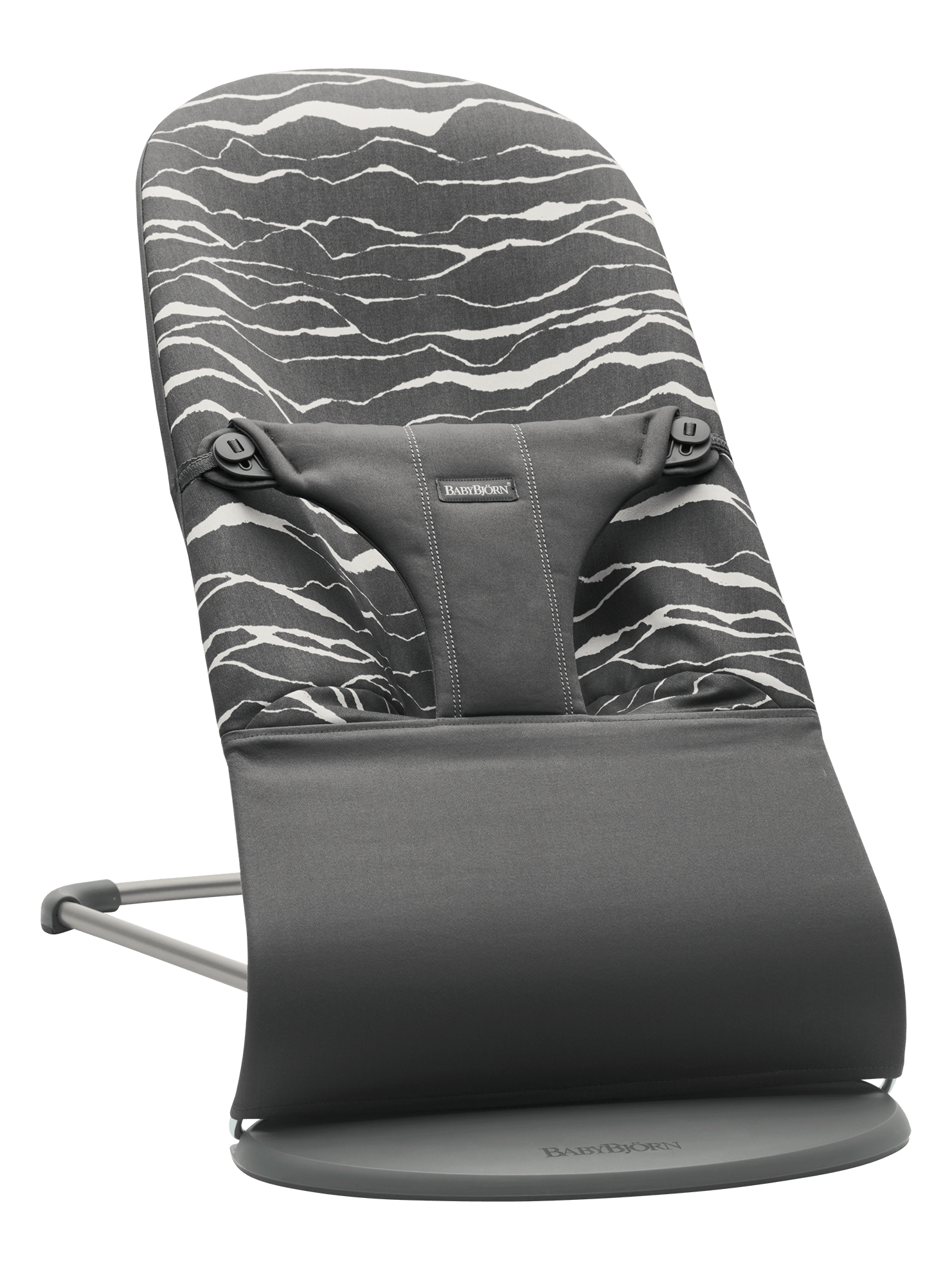 Balansoar din Bumbac pentru copii BabyBjorn Bliss, Anthracite/Landscape - Editie Limitata