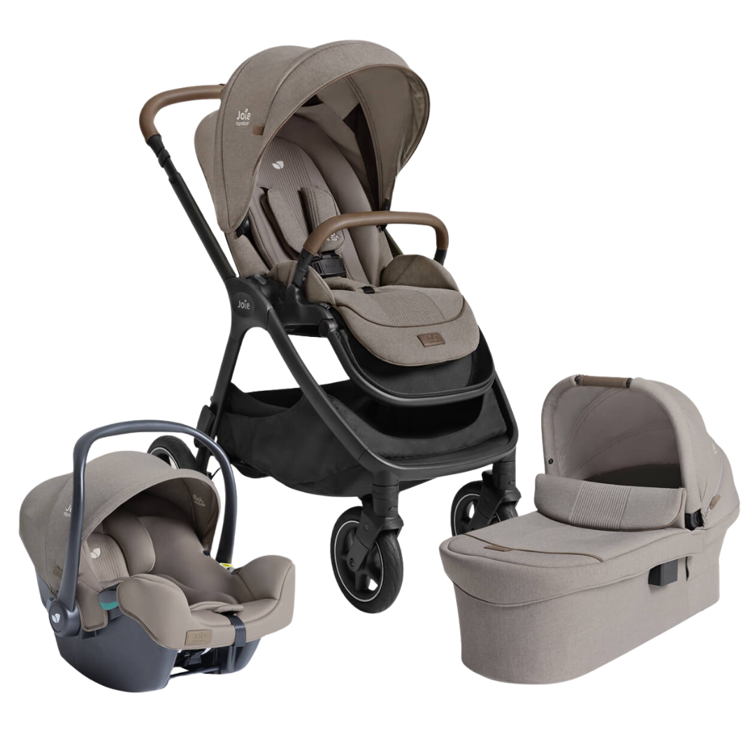 Carucior pentru copii multifunctional 3 in 1 Joie Finiti Signature Maple (Carucior Finiti + Landou Ramble XL + scoica i-Snug)