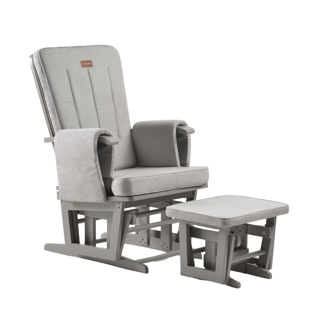 Fotoliu reglabil pentru alaptare, cu suport de picioare inclus, ONINO CALM.me Classic, Pearl Gray