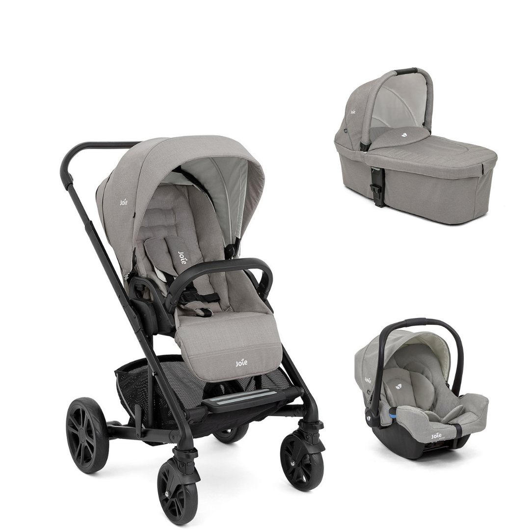 Carucior multifunctional pentru copii Joie 3 in 1 Chrome, Pebble