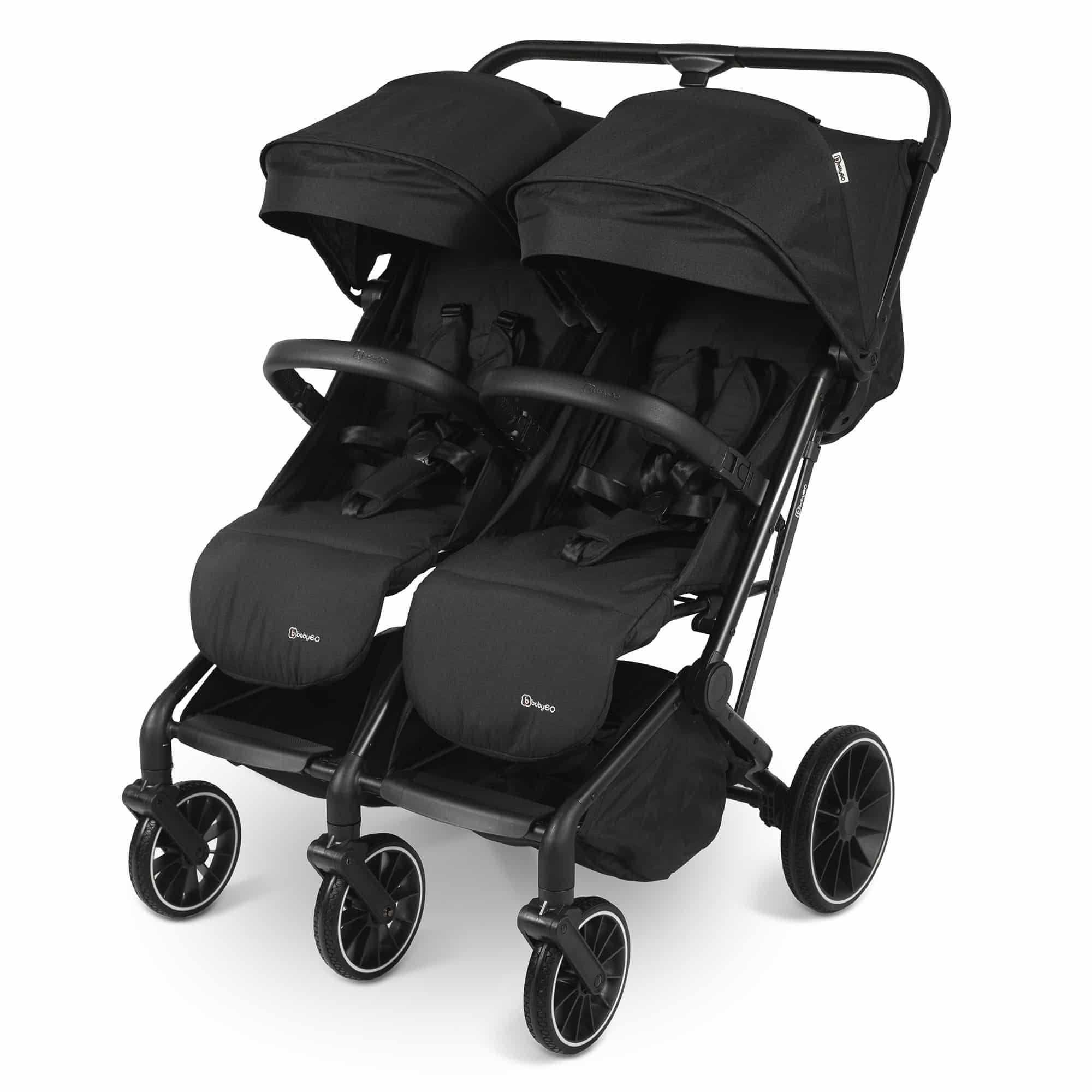 BabyGo - Carucior pliabil pentru gemeni GoTwice, Black