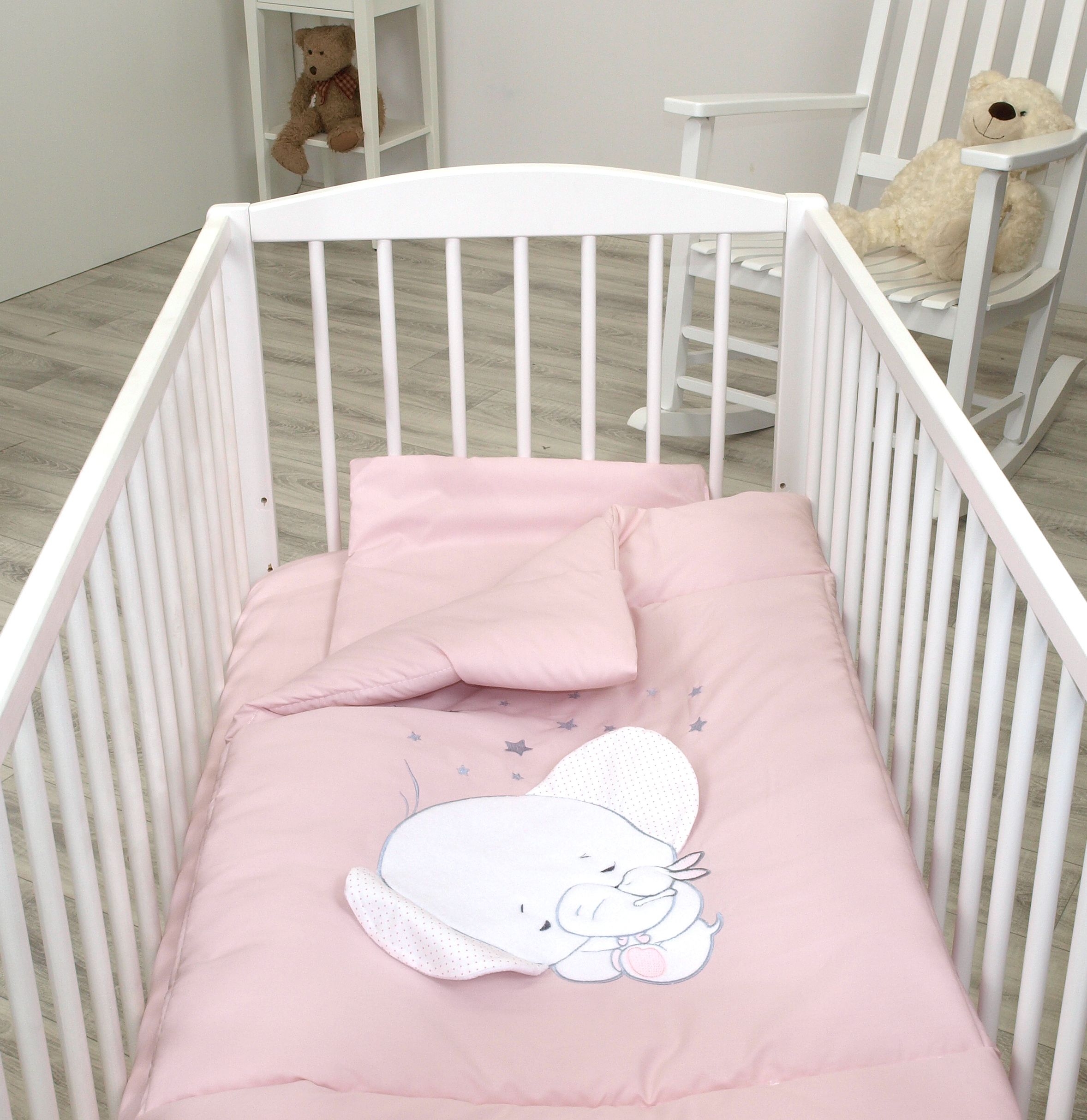 Jolie - Lenjerie 3 piese Elephant Light Pink, 120*60cm