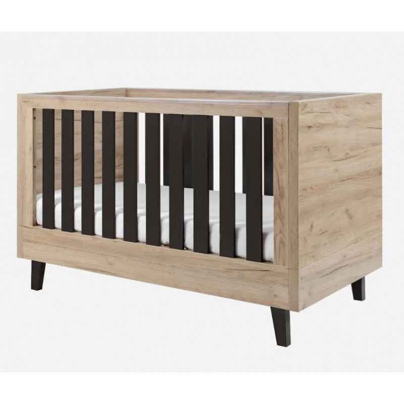 Patut evolutiv 3 in 1 pentru copii Tutti Bambini Como, Oak & Slate Grey