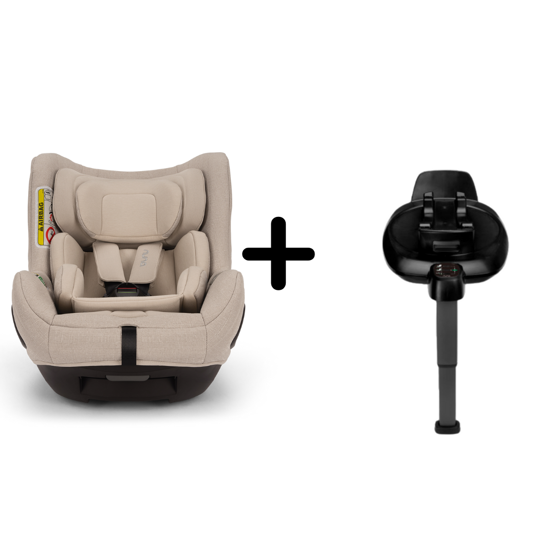 Set Scaun auto pentru copii rotativ Nuna i-Size TODL next Biscotti, 40-105 cm + Baza isofix BASE next i-Size pentru TODL next, testat ADAC