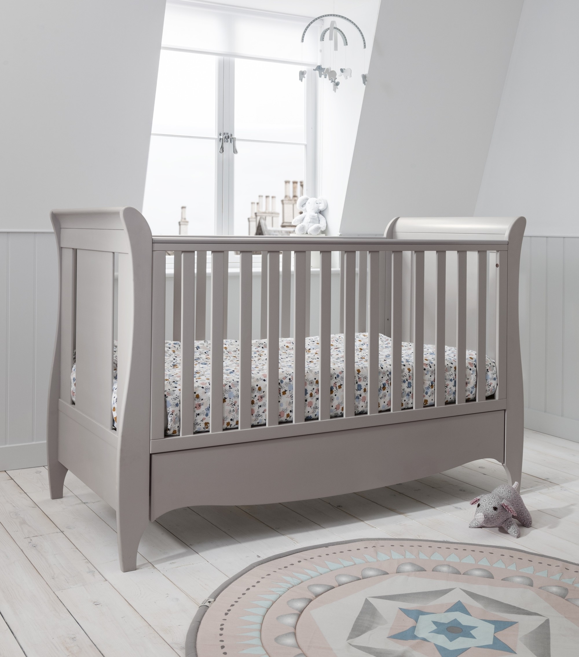 Patut evolutiv 3 in 1 pentru copii Tutti Bambini Roma, Truffle Grey