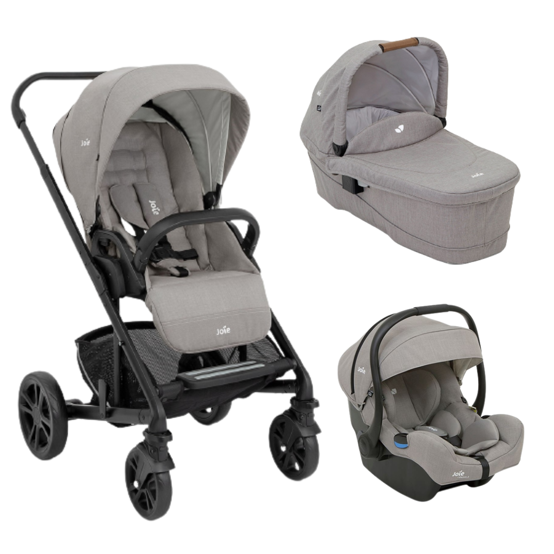 Carucior pentru copii multifunctional 3 in 1 Joie Chrome/ i-Gemm (Carucior Chrome Pebble+ Landou Pebble+ scoica i-Gemm Pebble)
