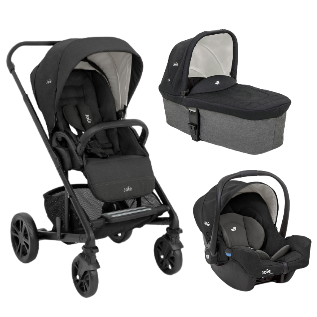 Carucior pentru copii multifunctional 3 in 1 Joie Chrome Shale (Carucior Chrome Shale+ Landou Shale+ scoica Gemm Shale)